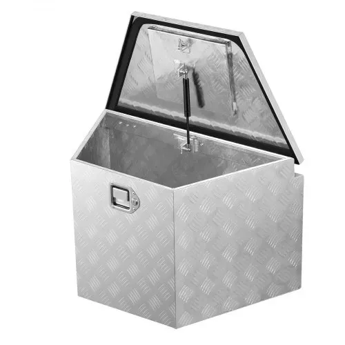VEVOR Deichselbox Truckbox 838 x 483 x 457 mm aus Aluminium, 50 kg Belastbare Werkzeugaufbewahrungsbox mit Schloss & Schlüsseln, Anhängerbox für Pickup-Ladeflächen Wohnmobile SUVs Geländewagen, Silber – Bild 8