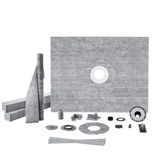 VEVOR Duschkanten-Set,1524 x 1219 x 28 mm Duschwannen-Set mit 2 Zoll ABS-Mittelflansch, wasserdichter Membran, Edelstahlrost und Fugenversiegelung, Duschwannen-Gefällestäbe passend für Badezimmer – Bild 10