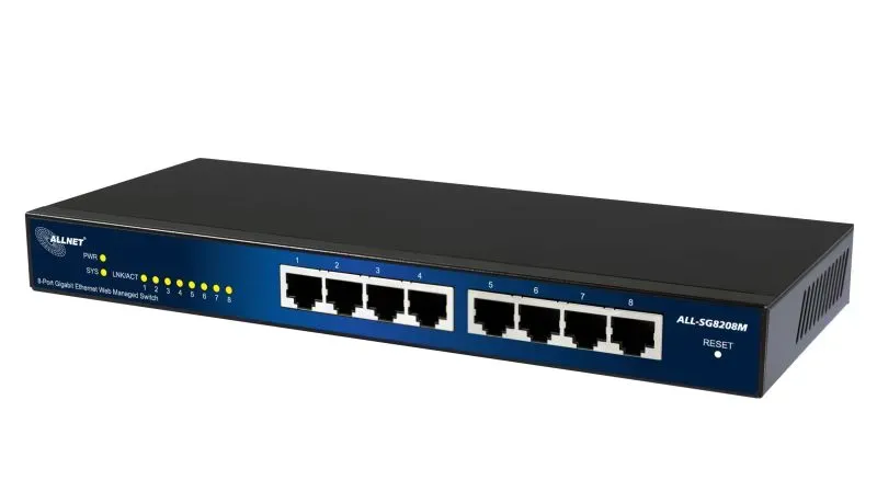 ALLNET Switch smart managed 8 Port Gigabit / 8x LAN / Lüfterlos / „ALL-SG8208M“ ALLNET Switch smart managed 8 Port Gigabit / 8x LAN / Lüfterlos / „ALL-SG8208M“
