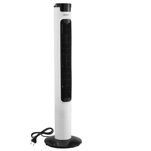 VEVOR 50W Turmventilator, 985 mm Säulenventilator mit 3 Geschwindigkeiten 3 Modi 7,5h Timer Max. 4.2 m/s, 50° Oszillierender Ventilator mit Fernbedienung, Leiser Standventilator für Schlafzimmer, Weiß – Bild 8