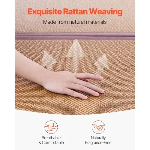 VEVOR japanische Tatami Matte faltbare Tatami-Matratze aus Rattan (2032 x 990 mm), klappbare Bodenmatratze rutschfeste Schlafmatte zum Schlafen Meditieren Yoga Entspannung, leicht zu reinigen – Bild 4