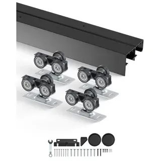 VEVOR Schiebetür-Beschlagschienensatz Schiebetürsystem 1219 mm, Doppelschienen Schiebetürsystem aus Aluminiumlegierung, passende Türbreite 622 mm x 2, Schiebetürbeschlag 68 kg belastbar VEVOR Schiebetür-Beschlagschienensatz Schiebetürsystem 1219 mm, Doppelschienen Schiebetürsystem aus Aluminiumlegierung, passende Türbreite 622 mm x 2, Schiebetürbeschlag 68 kg belastbar