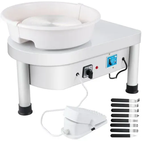 VEVOR Ceramic Wheel Machine 280W Electric Pottery 25cm Keramik Radmaschine 220V Radmaschine DIY verstellbare Füße mit Sculpting Set Elektrische Töpferscheibe Maschine mit Fußpedale und Waschbecken – Bild 7