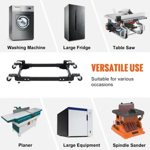 VEVOR Mobile Basis, 1500 lbs Kapazität, einstellbar von 20" x 24,5" bis 28" x 33,5", robuste universelle mobile Basis mit 4 Lenkrädern, für Holzbearbeitungsgeräte, Bandsäge, Elektrowerkzeug, Maschine – Bild 5