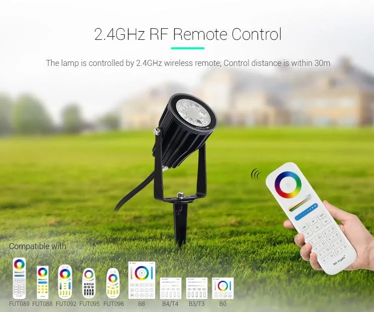 MiBoxer FUTC04 LED Garten Lampe 6W RGB-WW (RGB-CCT) mit Funk und WLAN IP65 230V – Bild 5