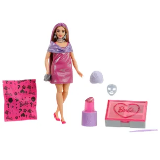 Barbie Party Unboxed Glam Party Serie pinke glitzernde Puppe und Accessoires mit 10 Überraschungen Barbie Party Unboxed Glam Party Serie pinke glitzernde Puppe und Accessoires mit 10 Überraschungen