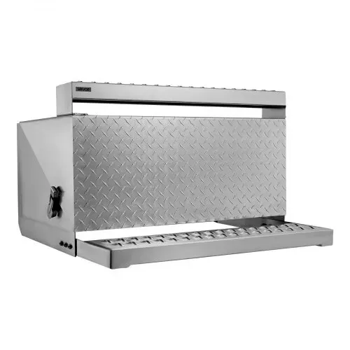 VEVOR Sattel-Trittkasten, 790x770x485 mm, Werkzeugkasten aus Alu, Aufbewahrungsbox für den Einstieg in die Fahrerkabine mit stoßdämpfendem Riegel für Pritschenwagen, Kräne & Sattelschlepper – Bild 9