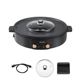 VEVOR Hot Pot mit Grill 1800 W 2 in 1 elektrischer rauchfreier Grill, koreanischer BBQ-Grill Feuertopf mit separater doppelter Temperaturregelung, antihaftbeschichtete Pfanne, für 2–8 Personen VEVOR Hot Pot mit Grill 1800 W 2 in 1 elektrischer rauchfreier Grill, koreanischer BBQ-Grill Feuertopf mit separater doppelter Temperaturregelung, antihaftbeschichtete Pfanne, für 2–8 Personen