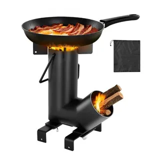 VEVOR Raketenofen, BBQ Rakete Holzofen aus Karbonstahl mit Tragetasche, zum Verbrennen von Zweigen, Stöcken oder Holzkohle zum Outdoor Kochen, Camping Outdoor-Campingkocher, Campinggrill VEVOR Raketenofen, BBQ Rakete Holzofen aus Karbonstahl mit Tragetasche, zum Verbrennen von Zweigen, Stöcken oder Holzkohle zum Outdoor Kochen, Camping Outdoor-Campingkocher, Campinggrill