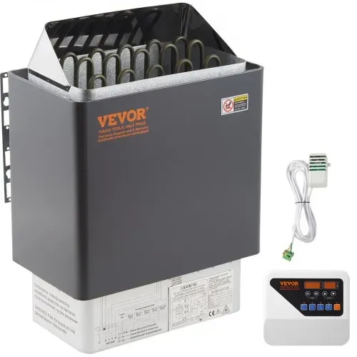 VEVOR Saunaofen 9 KW, Sauna Elektroherd 380 V – 415 V, Edelstahlsaunaofen, Elektrischer Saunaofen 2 Modi (Temperatur, Zeit), mit Externem Steuergerät & 3M-Temperatursensor (Saunastein Nicht enthalten) VEVOR Saunaofen 9 KW, Sauna Elektroherd 380 V – 415 V, Edelstahlsaunaofen, Elektrischer Saunaofen 2 Modi (Temperatur, Zeit), mit Externem Steuergerät & 3M-Temperatursensor (Saunastein Nicht enthalten)