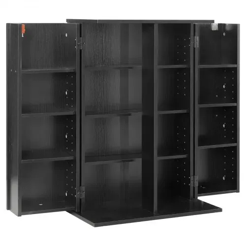VEVOR DVD-Schrank mit 16 Fächern, Medienaufbewahrungsschrank Standschrank 610 x 368 x 846 mm, Platzsparendes CD-Schrank für CDs DVDs Bücher Spiele-Discs, Wohnzimmer Homeoffice Aufnahmestudio, Schwarz – Bild 10