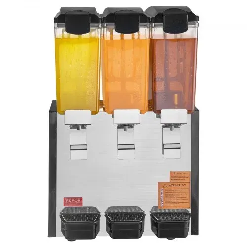 VEVOR kommerzieller Getränkespender mit 3 Tanks, Saftspender 10 L (pro Tank), 440 W Edelstahl Eistee-Getränkeautomat mit 7–12 °C Kühltemperatur, für Kaltgetränke Restaurant Bar Party Buffet Catering – Bild 10
