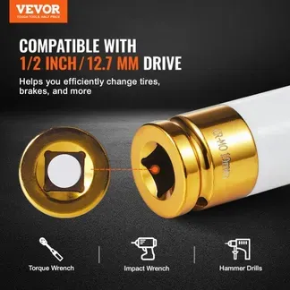 VEVOR Radmuttern-Schlagsteckschlüsselsatz, metrischer 6-Kant-Tiefsteckschlüsselsatz, 12,7 mm Antrieb, 7 Radmutterngrößen insgesamt 17/19/21/22/23/24/27 mm, Radmuttern-Steckschlüsselsatz aus Cr-Mo VEVOR Radmuttern-Schlagsteckschlüsselsatz, metrischer 6-Kant-Tiefsteckschlüsselsatz, 12,7 mm Antrieb, 7 Radmutterngrößen insgesamt 17/19/21/22/23/24/27 mm, Radmuttern-Steckschlüsselsatz aus Cr-Mo