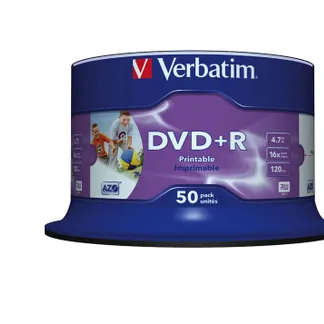 Verbatim DVD+R Wide Inkjet Printable No ID Brand 4,7 GB 50 Stück(e) Verbatim DVD+R Wide Inkjet Printable No ID Brand 4,7 GB 50 Stück(e)