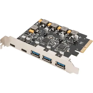 PCIe Karte 2x USB-C + 3x USB A, Schnittstellenkarte PCIe Karte 2x USB-C + 3x USB A, Schnittstellenkarte
