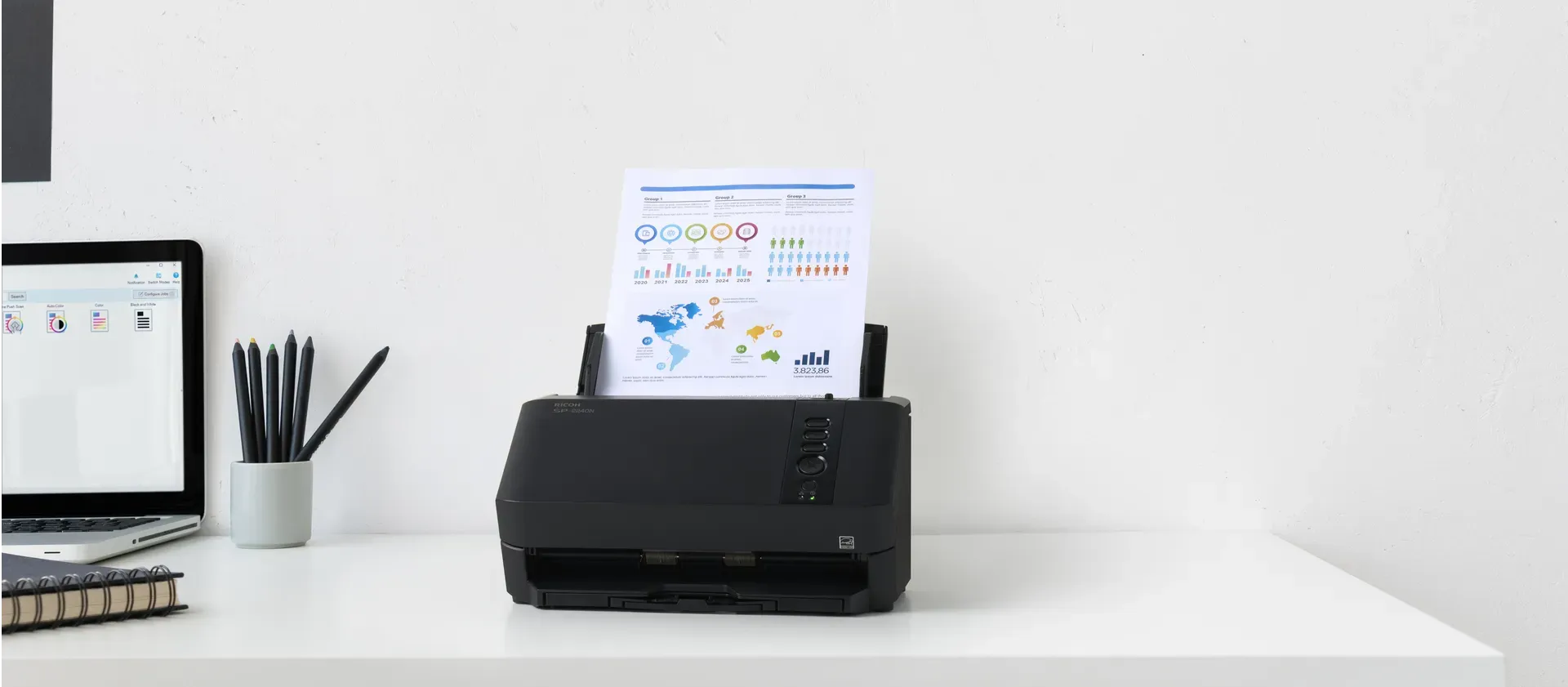 Ricoh SP-2240N ADF-Scanner 600 x 600 DPI A4 Schwarz – Bild 7