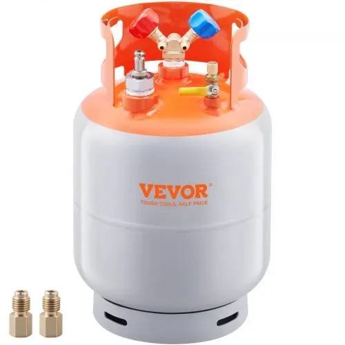 VEVOR Kältemittel-Rückgewinnungstank 13,6 kg Fassungsvermögen, Wechselstrom-Rückgewinnungstank mit ¼ bis ½ Adapter, Rückgewinnungstank HVAC für alle Kältemittel, mit Spuren von N₂ VEVOR Kältemittel-Rückgewinnungstank 13,6 kg Fassungsvermögen, Wechselstrom-Rückgewinnungstank mit ¼ bis ½ Adapter, Rückgewinnungstank HVAC für alle Kältemittel, mit Spuren von N₂