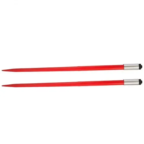 VEVOR Frontladerzinken 125 cm Ballenzinken 2041 kg Kapazität, Ballenspieß Schnellbefestigung, rot beschichtete Ballengabeln, mit Sechskantmutter und Hülse für Schaufeln, Traktoren, Lader – Bild 9
