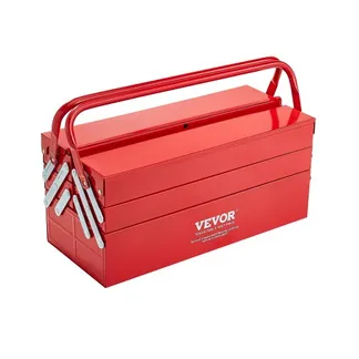 VEVOR Werkzeugkasten 457,2x200x215mm, 3-stöckig, 5-Fach, Werkzeugkiste mit Griff und Schlossloch, pulverbeschichteter Stahl, Werkzeugkoffer für Haushalt, Fabrik, Lager, Reparaturwerkstatt, rot VEVOR Werkzeugkasten 457,2x200x215mm, 3-stöckig, 5-Fach, Werkzeugkiste mit Griff und Schlossloch, pulverbeschichteter Stahl, Werkzeugkoffer für Haushalt, Fabrik, Lager, Reparaturwerkstatt, rot