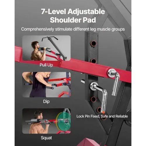 VEVOR Corner Leverage Gym Heim-Fitnessgerät mit 2:1-Verhältnis LAT Low Row System, Krafttrainingsgerät für Kniebeugen Kreuzheben Bankdrücken Bizepscurls, verstellbare Ganzkörper-Trainingsstation – Bild 3