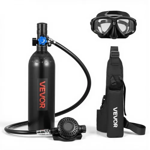 VEVOR Mini-Tauchflasche 1 L, Tragbare Lungenflasche für Unterwasseratmung, Wiederverwendbare Sauerstoffflasche für bis zu 20 Minuten Tauchzeit, Tauchausrüstung mit Rucksack & Schnorchelbrille VEVOR Mini-Tauchflasche 1 L, Tragbare Lungenflasche für Unterwasseratmung, Wiederverwendbare Sauerstoffflasche für bis zu 20 Minuten Tauchzeit, Tauchausrüstung mit Rucksack & Schnorchelbrille