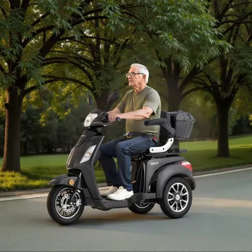 VEVOR Elektromobil mit 3 Rädern für Senioren & Erwachsene, 227 kg Tragkraft, Mobilitätsrolle 35 km Reichweite mit 3 Geschwindigkeiten, 1000 W Seniorenmobil, max. Steigfähigkeit 20° – Bild 7