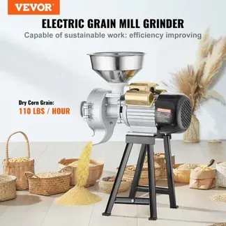 VEVOR Getreidemühle Gewürzmühle 3 kW, kommerzielle Maismühle mit Trichter, Pulvermaschine mit einstellbarer Stärke, Hochleistungs-Futtermehl-Müslimühle Weizenmühle Trocken- und Nassmühle 50 kg/h VEVOR Getreidemühle Gewürzmühle 3 kW, kommerzielle Maismühle mit Trichter, Pulvermaschine mit einstellbarer Stärke, Hochleistungs-Futtermehl-Müslimühle Weizenmühle Trocken- und Nassmühle 50 kg/h