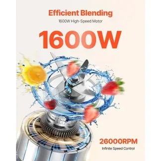 VEVOR Standmixer Smoothie Maker Blender 1600 W 2,5 L professioneller Mixer mit leistungsstarkem Motor, multifunktionaler Mixer zur Lebensmittelverarbeitung für Smoothies / Milchshakes / Säfte VEVOR Standmixer Smoothie Maker Blender 1600 W 2,5 L professioneller Mixer mit leistungsstarkem Motor, multifunktionaler Mixer zur Lebensmittelverarbeitung für Smoothies / Milchshakes / Säfte