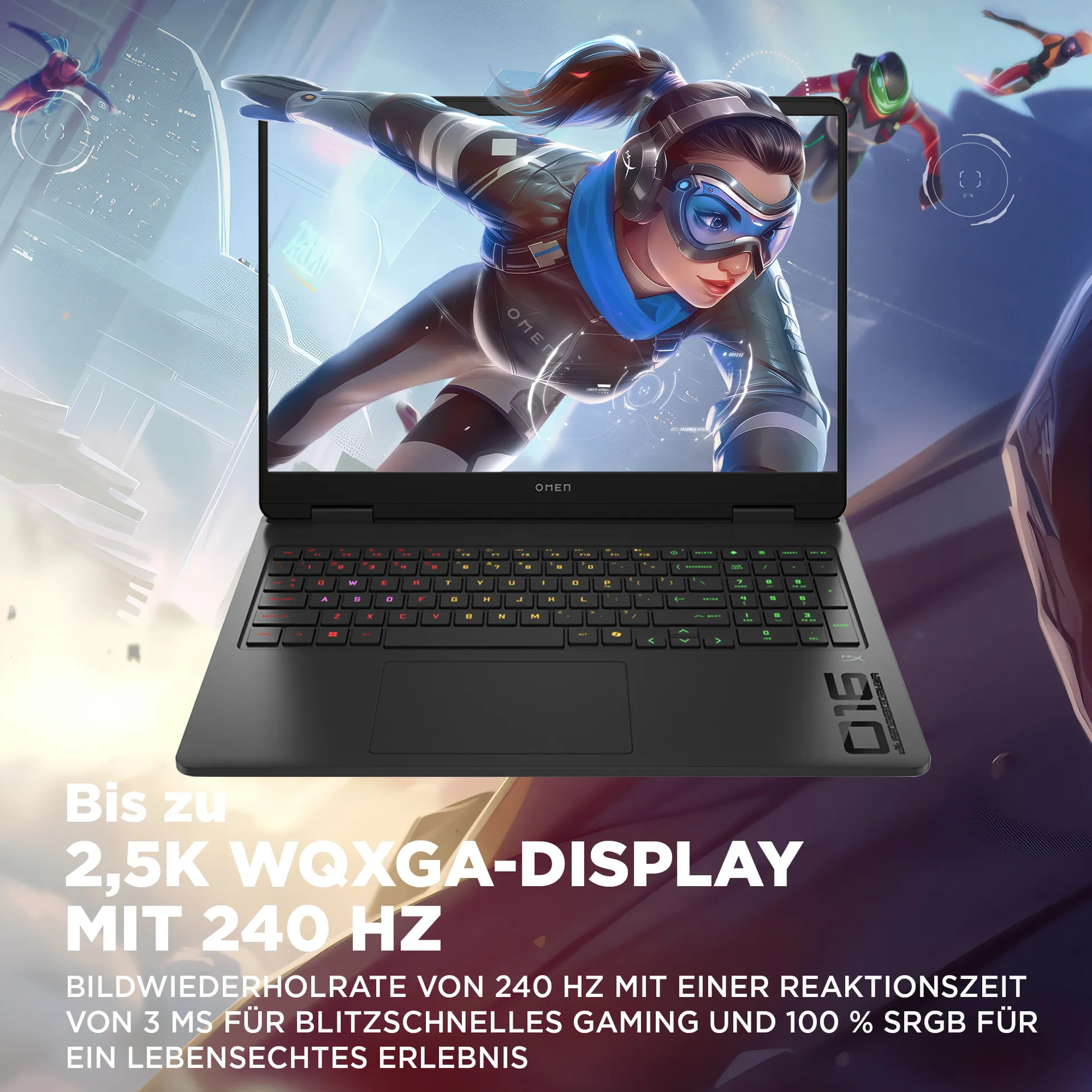 HP OMEN Gaming 16-am0280ng Intel Core Ultra 7 255H Laptop 40,6 cm (16") 2K 24 GB DDR5-SDRAM 1 TB SSD NVIDIA GeForce RTX 5060 Wi-Fi 6 (802.11ax) FreeDOS AI PC Schwarz – Bild 7