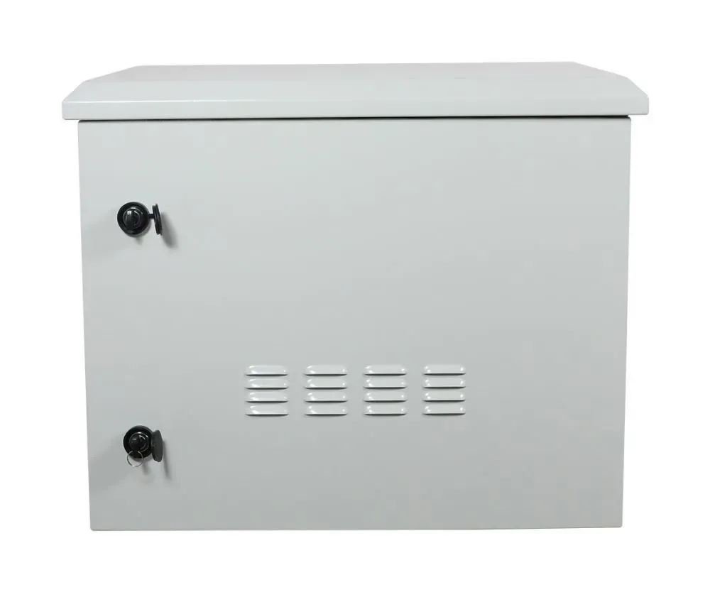 ALLNET 19"Wandgehäuse, 12HE, T638mm, Lichtgrau, IP55, SO-Serie, incl. 4-Fach Lüftereinheit – Bild 2
