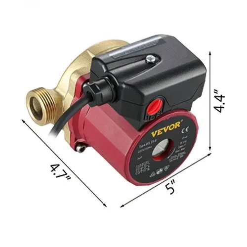 VEVOR Warmwasserzirkulationspumpe 50 L/min, Wasserumwälzpumpe 220 V 90 W, Wasserpumpe 0,8 A, Wasserkreislaufpumpe, Ideal für elektronische automatische Haushaltsdusche Waschmaschine – Bild 7