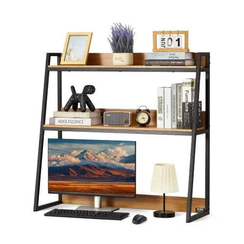 VEVOR Schreibtisch Bücherregal 2-stufiger Organizer (95 x 32 x 90 cm) Tischregale Organizer Ausstellungsregal aus Spanplatten + Melaminpapier + Q195A, Regal mit rutschfesten Füßen, Büro schwarz VEVOR Schreibtisch Bücherregal 2-stufiger Organizer (95 x 32 x 90 cm) Tischregale Organizer Ausstellungsregal aus Spanplatten + Melaminpapier + Q195A, Regal mit rutschfesten Füßen, Büro schwarz