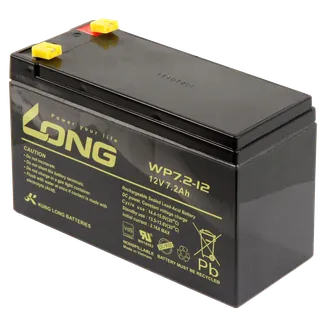 Bleiakku KUNG LONG “WP7,2-12“ 12V/7,2Ah, VdS, 151x65x102mm, 2,67kg Bleiakku KUNG LONG “WP7,2-12“ 12V/7,2Ah, VdS, 151x65x102mm, 2,67kg