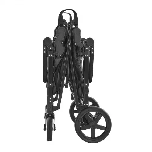 VEVOR Kinderwagen für 4 Kinder, Push-Pull-Reisebuggy mit verstellbarem Griff, Sicherheitsgurt und abnehmbarem Verdeck, 4-Sitzer-Bollerwagen für Camping, Dunkelgrau und Schwarz (150 kg Tragkraft) – Bild 8