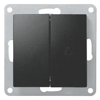 Jalousie-Taster McPower “Flair“, Hoch und Runter, 250V~/10A, UP, matt schwarz Jalousie-Taster McPower “Flair“, Hoch und Runter, 250V~/10A, UP, matt schwarz