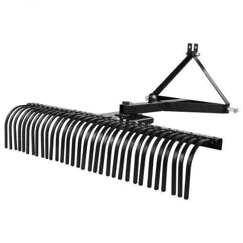 VEVOR Vertikutierer, 1525 mm Arbeitsbreite, Rasentraktor Rechen mit 32 robusten Stahlzinken, Traktor-kompatibler Dreipunkt-Gartenrechen, Rasenlüfter ideal für Bodenbearbeitung & Rasenpflege – Bild 8