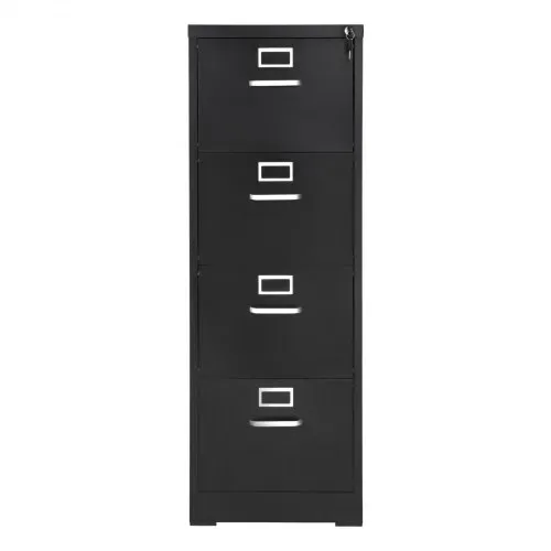 VEVOR Aktenschrank mit 4 Schubladen und Schloss, vertikale Büroschränke aus Metall für Homeoffice, Lagerschrank Materialschrank mit abnehmbarer Hängestange, für Akten im A4 (schwarz) – Bild 9