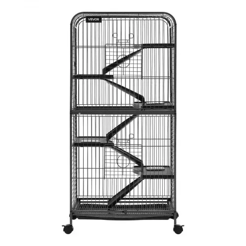VEVOR Kleintierkäfig Frettchenkäfig Kleintiergehege 635x435x1330 mm, Frettchen Chinchillas Gleithörnchen Kleine Katzen & Kaninchen 6-Stöckig 25,4 mm Drahtabstand Feststellbare Schwenkrolle – Bild 8