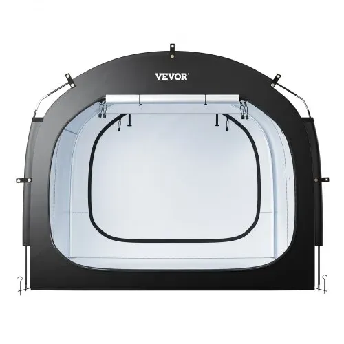 VEVOR Fahrradzelt, 5 Fahrräder, geräumige Fahhrradgarage mit belüftetem Fenster, einfach zu installierendes Fahrradzelt mit hochfestem Fiberglas & Doppelreißverschlüssen, 224x247x198 cm – Bild 10