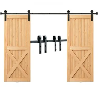 VEVOR 244cm Schiebetürbeschlag J-förmig Schiebetürsystem mit 2-teiligen Schienen 150kg Tragfähigkeit Laufschiene Ideal für Schiebetüren mit Türstärke von 32-45mm, Türbreite von 1,12-1,32m VEVOR 244cm Schiebetürbeschlag J-förmig Schiebetürsystem mit 2-teiligen Schienen 150kg Tragfähigkeit Laufschiene Ideal für Schiebetüren mit Türstärke von 32-45mm, Türbreite von 1,12-1,32m