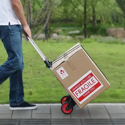 VEVOR Sackkarre Klappbar 80kg Transportkarre aus Aluminiumlegierung und Kunststoff Stapelkarre mit verstellbarem Griff 715-930mm Faltbarer Trolley inkl. Bindeseil kompakte Größe zum Verstauen – Bild 7
