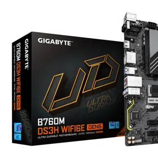 GIGABYTE B760M DS3H WIFI6E GEN5 Mainboard – Unterstützt Intel Core Prozessoren der 14. Generation, 6+2+1 Phasen Digital-VRM, bis zu 5600 MHz DDR5, 2 x PCIe 4.0 M.2, Wi-Fi 6E, 2.5 GbE LAN, USB 3.2 Gen2 GIGABYTE B760M DS3H WIFI6E GEN5 Mainboard – Unterstützt Intel Core Prozessoren der 14. Generation, 6+2+1 Phasen Digital-VRM, bis zu 5600 MHz DDR5, 2 x PCIe 4.0 M.2, Wi-Fi 6E, 2.5 GbE LAN, USB 3.2 Gen2