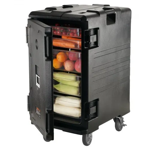 VEVOR Isolierter Lebensmittelbehälter-Träger, Frontlader, Catering-Box mit Rädern, 103 L, Schwarz VEVOR Isolierter Lebensmittelbehälter-Träger, Frontlader, Catering-Box mit Rädern, 103 L, Schwarz