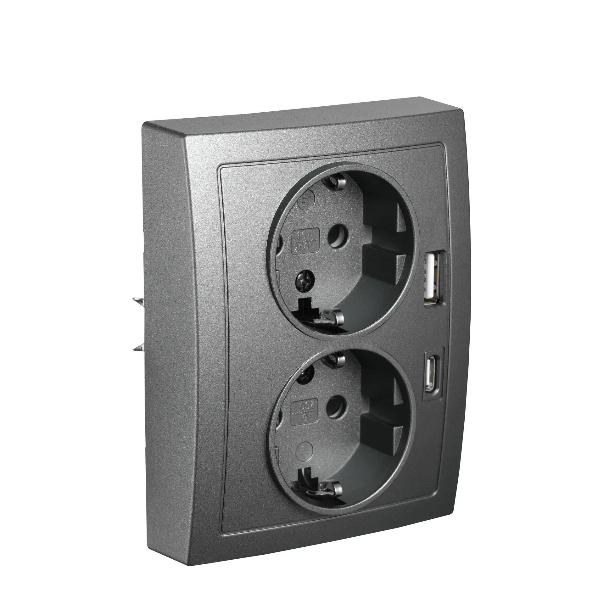 Schutzkontakt-Steckdose McPower ''Flair'' 2-fach, 250V~/16A, USB-A+C, PD20W – Bild 2