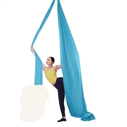 VEVOR Aerial Yoga Hängematte Set 5 x 2,8 m, Blau Aerial Yoga Swing Air Fliegen, Yoga-Schaukel Hammock Swing 1000 kg Max. Tragfähigkeit, inkl. Yoga-Socken & Stahlkarabiner, Anti-Gravity-Übungen – Bild 10