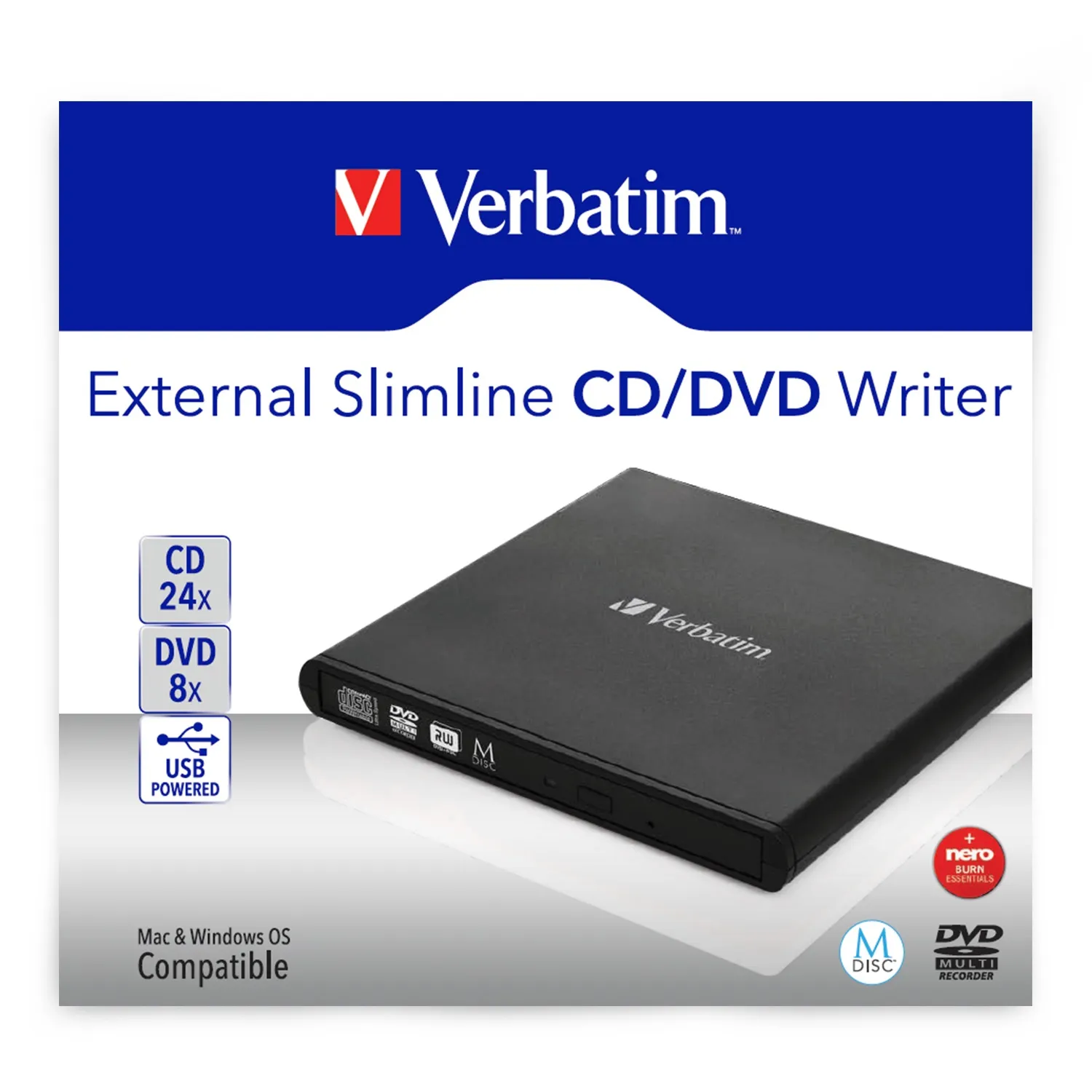 Verbatim Slimline CD/DVD Optisches Laufwerk DVD-RW Schwarz – Bild 4
