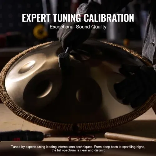 VEVOR Handpan, 55 cm, 10 Noten, D-Moll-Handtrommel, Drum-Instrument mit Schlägeln, 432-Hz-Handpan-Ständer & Tragetasche, Heilende Klangtrommel aus Stahl, Schlaginstrumente für Erwachsene & Anfänger – Bild 4