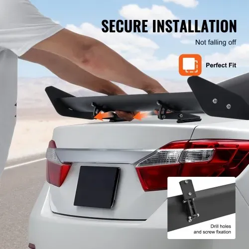VEVOR GT Wing Autospoiler, 110 cm Universalspoiler mit Einzeldeck, verstellbares leichtes Aluminium, Auto-Heckspoilerflügel, Rennspoiler BGW/JDM Drift Schwarz – Bild 5