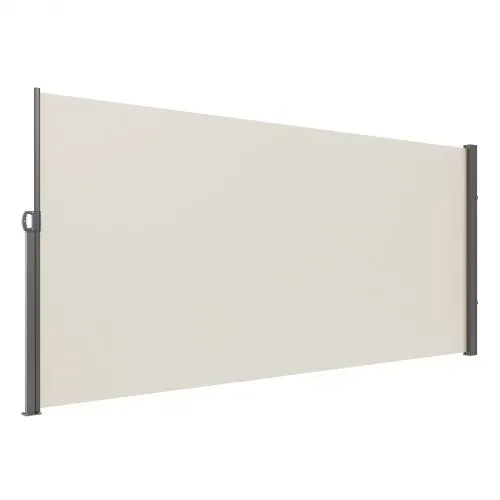 VEVOR Seitenmarkise 160 x 300 cm Seitenwandmarkise aus Polyestergewebe mit PU-Beschichtung Markise einziehbarer Griff mit Federmechanismus Sichtschutz Blickschutz für Balkone Innenhöfe UV30 Beige – Bild 10