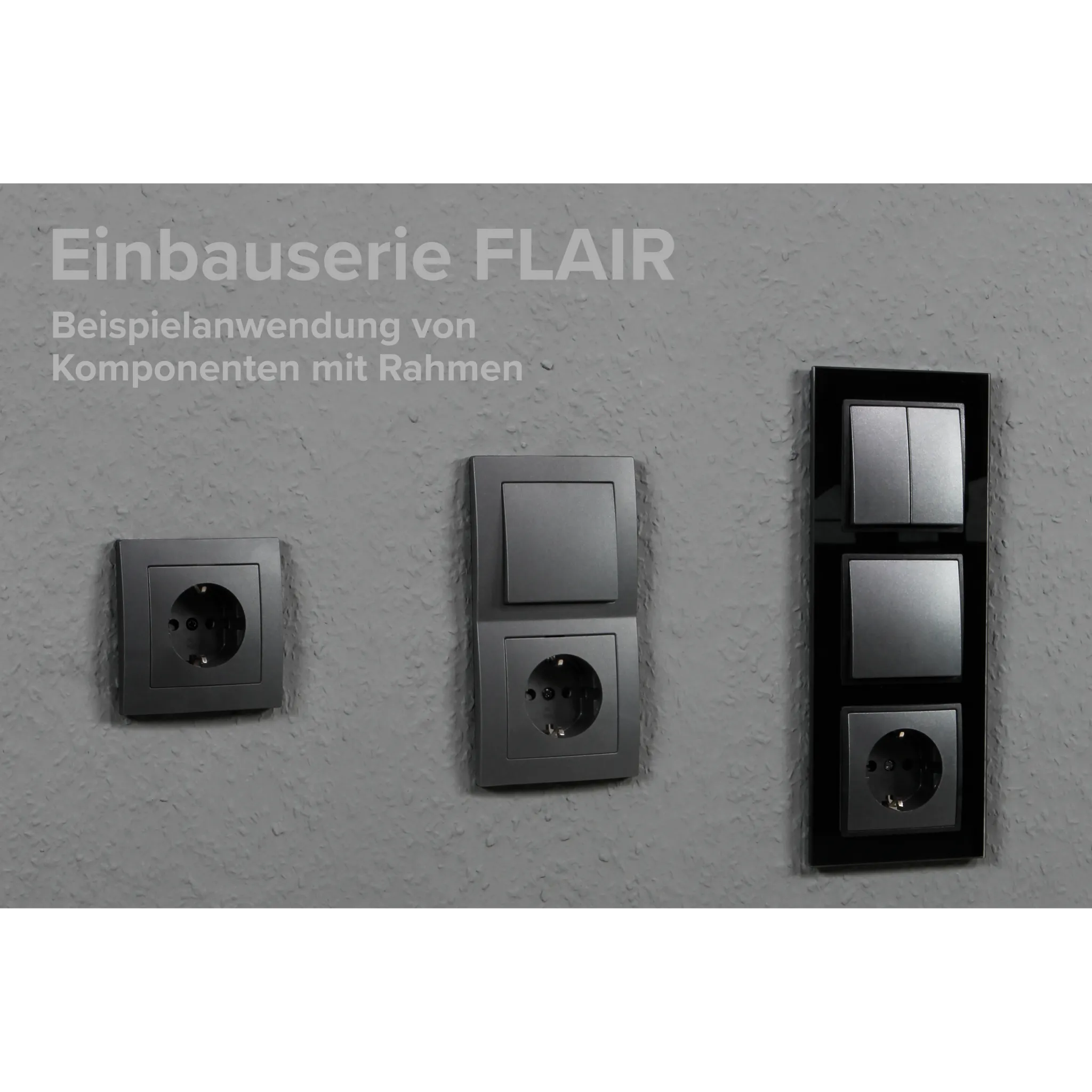 Steckdosen Set McPower Flair ''Beginner 3S-Style Profi'' anthrazit, Glasrahmen, Steckanschluss – Bild 4